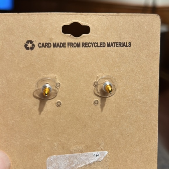 NWT, pink acrylic hoop earrings, pink gems, Spring, prom, party - Picture 3 of 4